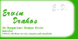 ervin drahos business card